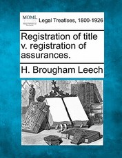 Registration of Title V. Registration of Assurances. Registration of Title V. Registration of Assurances.