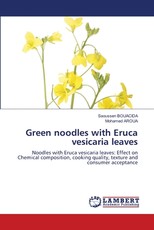 Green noodles with Eruca vesicaria leaves