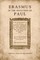 Erasmus in the Footsteps of Paul