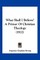 What Shall I Believe? A Primer Of Christian Theology (1922)