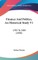 Finance and Politics, an Historical Study V1