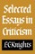Selected Essays in Criticism