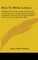 How to Write Letters