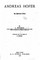 Andreas Hofer, an historical novel