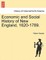 Economic and Social History of New England, 1620-1789. Vol. I