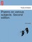 Poems on Various Subjects. Second Edition.