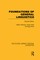 Foundations of General Linguistics (Rle Linguistics A: General Linguistics)