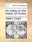 An Essay on the Theory of Money.