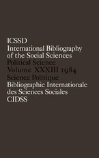 Ibss: Political Science: 1984 Volume 33 Ibss: Political Science: 1984 Volume 33