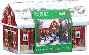 Puzzle Christmas Barn Tin, 550 pcs
