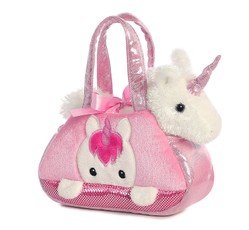 AURORA Fancy Pals plush toy unicorn in a bag, 20 cm