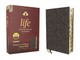 Niv, Life Application Study Bible, Third Edition, Bonded Leather, Navy Floral, Red Letter, Thumb Indexed