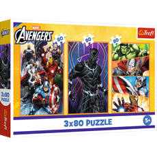 TREFL AVENGERS puzzle set Days full of action, 3x80 pcs