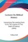 Lectures On Biblical History