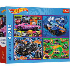 TREFL HOT WHEELS Pužļu komplekts 4x250 gab.