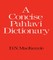 A Concise Pahlavi Dictionary