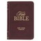 KJV Holy Bible, Mini Pocket Size, Faux Leather Red Letter Edition - Ribbon Marker, King James Version, Burgundy