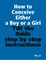 How to Conceive Either a Boy or a Girl - Tilt the Odds