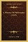 A History Of Philosophy (1915)