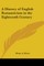 A History of English Romanticism in the Eighteenth Century