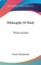 Philosophy Of Work