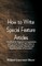 How To Write Special Feature Articles