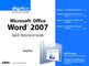 Microsoft Office Word 2007 Quick Reference Guide
