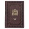 KJV Study Bible, Large Print King James Version Holy Bible, Thumb Tabs, Ribbons, Faux Leather Dark Brown Debossed