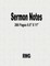Sermon Notes