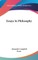 Essays In Philosophy
