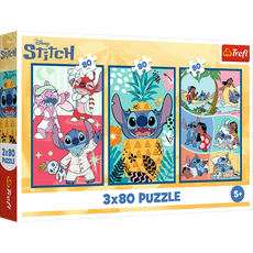 TREFL DISNEY STITCH puzzle set Stitch´s world, 3x80 pcs