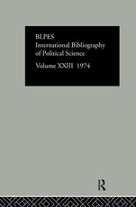 Ibss: Political Science: 1974 Volume 23 Ibss: Political Science: 1974 Volume 23