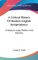 A Critical History Of Modern English Jurisprudence