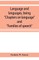 Language and languages, being Chapters on language and Families of speech