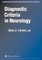 Diagnostic Criteria in Neurology