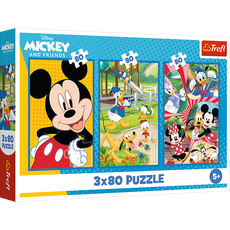 TREFL DISNEY MICKEY MOUSE puzzle set The Mickey Mouse Team, 3x80 pcs