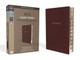 NIV, Reference Bible, Giant Print, Leather-Look, Burgundy, Red Letter Edition, Indexed, Comfort Print