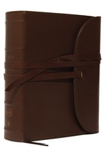 NKJV, Journal the Word Bible, Large Print, Premium Leather, Brown, Red Letter Edition