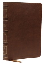 Nkjv, Single-Column Wide-Margin Reference Bible, Leathersoft, Brown, Red Letter, Thumb Indexed, Comfort Print Nkjv, Single-Column Wide-Margin Reference Bible, Leathersoft, Brown, Red Letter, Thumb Indexed, Comfort Print