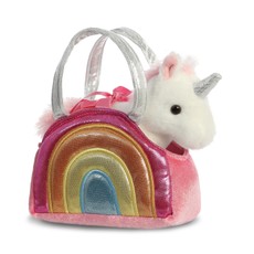 AURORA Fancy Pals Plush Unicorn in a pink bag, 17 cm