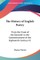 The History of English Poetry