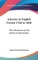 America in English Fiction 1760 to 1800