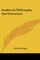Studies In Philosophy And Literature