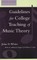 Guidelines for College Teaching of Music Theory, Second Edition