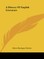 A History Of English Literature