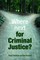 Where Next for Criminal Justice?