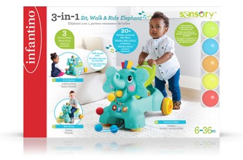 INFANTINO 3-in-1 Sit, Walk & Ride Elephant