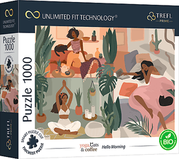 TREFL Prime Puzzle Yoga Cats Coffee Hello Morning, 1000 pcs TREFL Prime Puzzle Yoga Cats Coffee Hello Morning, 1000 pcs