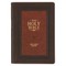 KJV Study Bible, Large Print King James Version Holy Bible, Thumb Tabs, Ribbons, Faux Leather Burgundy/Toffee Debossed