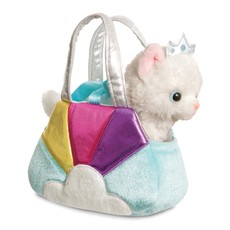 AURORA Fancy Pals Plush Princess Cat in a blue bag, 20 cm